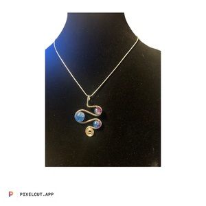 Blue and pink Pendent